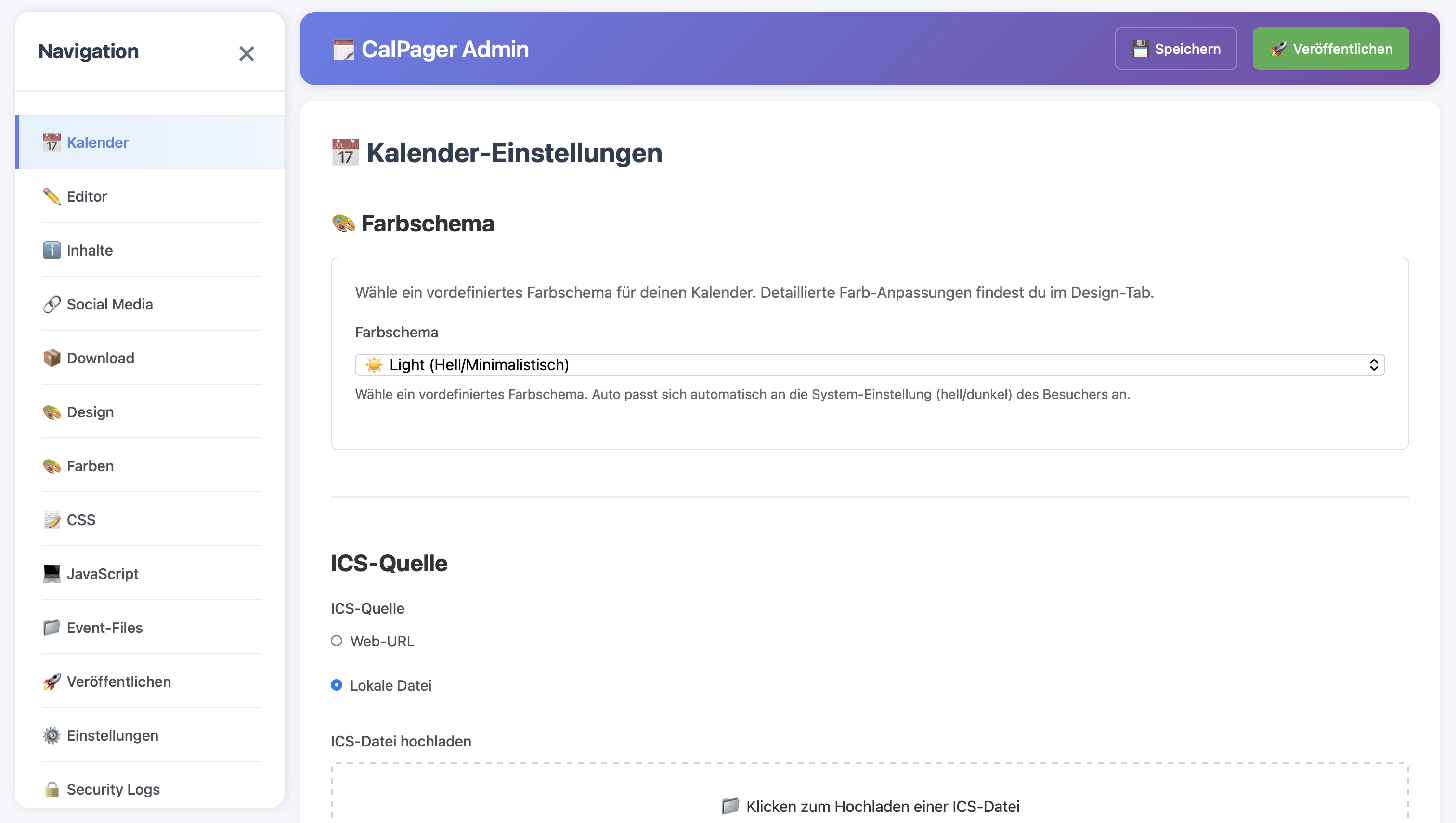 CalPager Admin-Panel